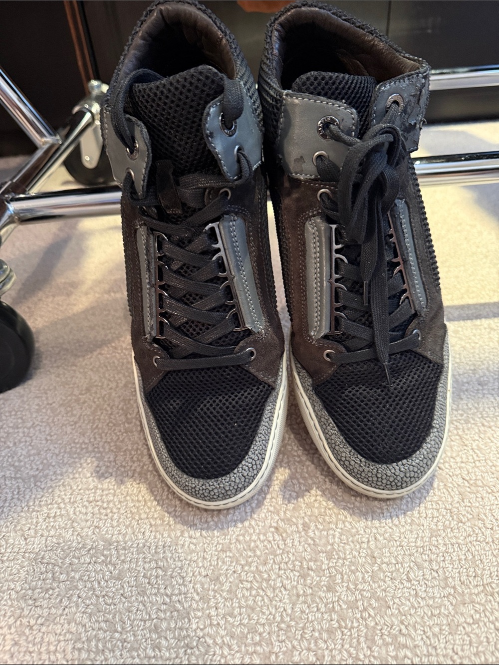 Lanvin size 9 Men's Black High-Top Casual Sneakers